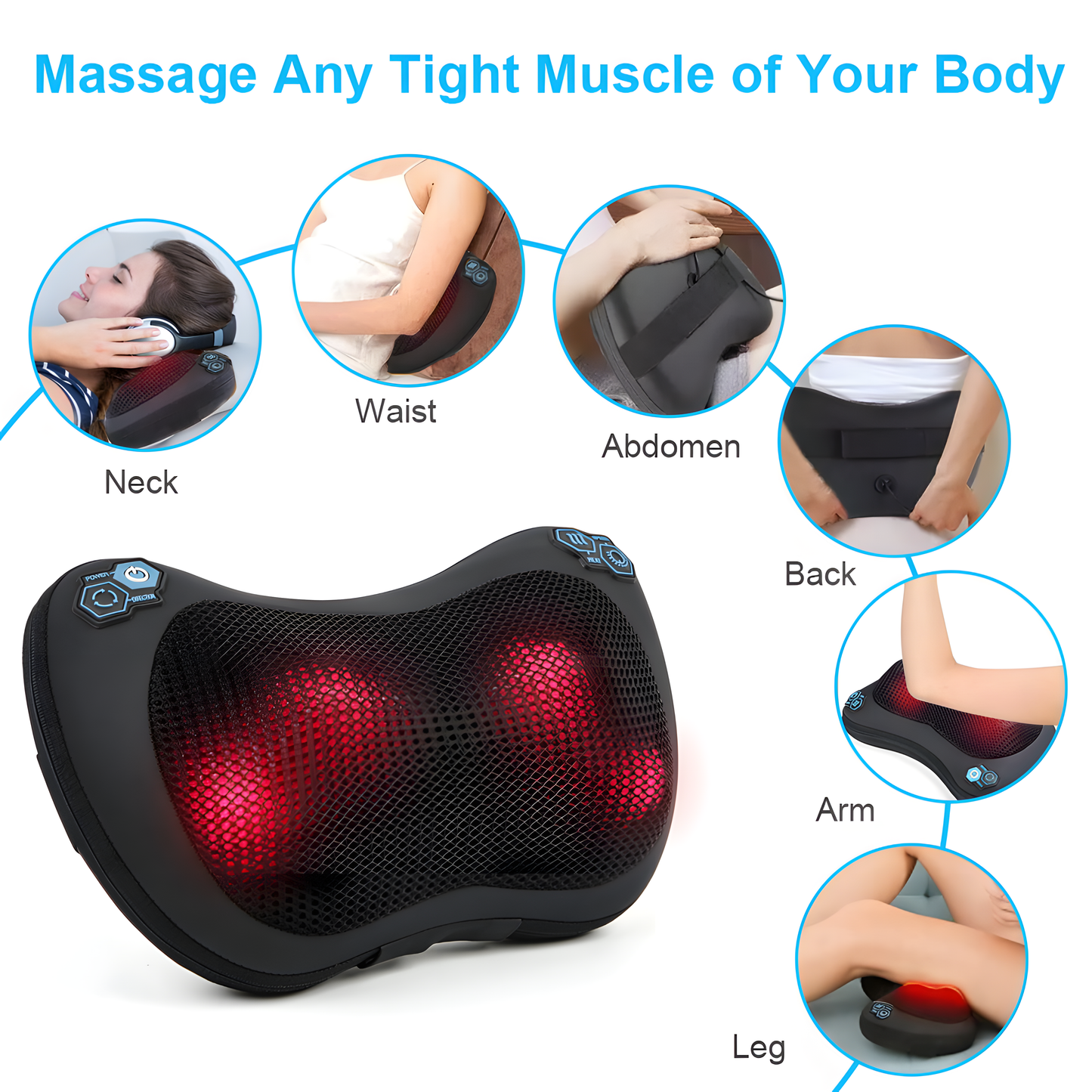 Rolura Heated Massage Pillow
